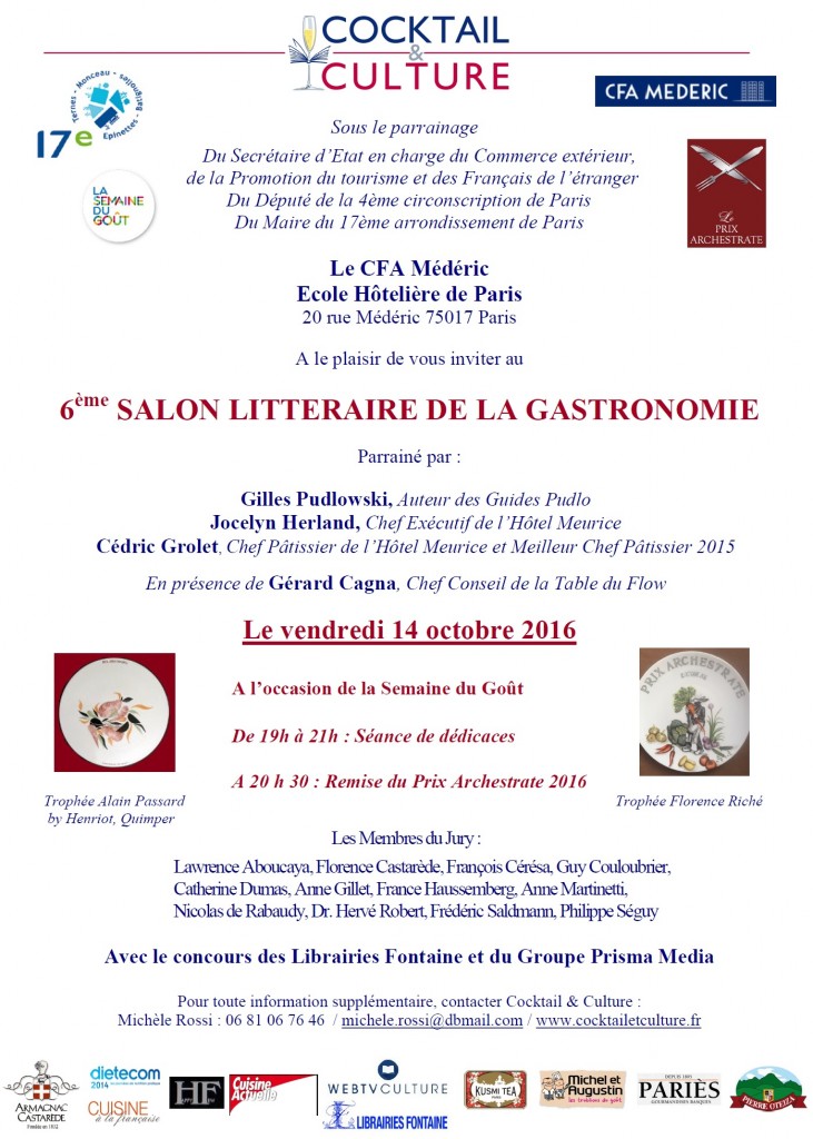 Invitation 6ème Salon Littéraire de la Gastronomie