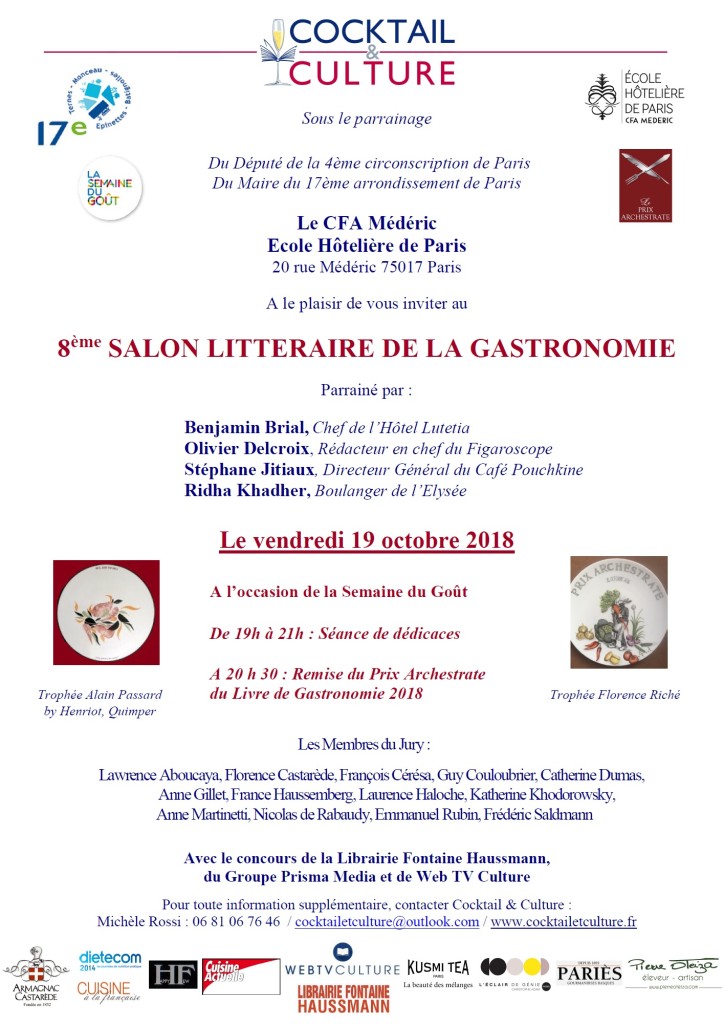 Invitation 8ème Salon Littéraire de la Gastronomie