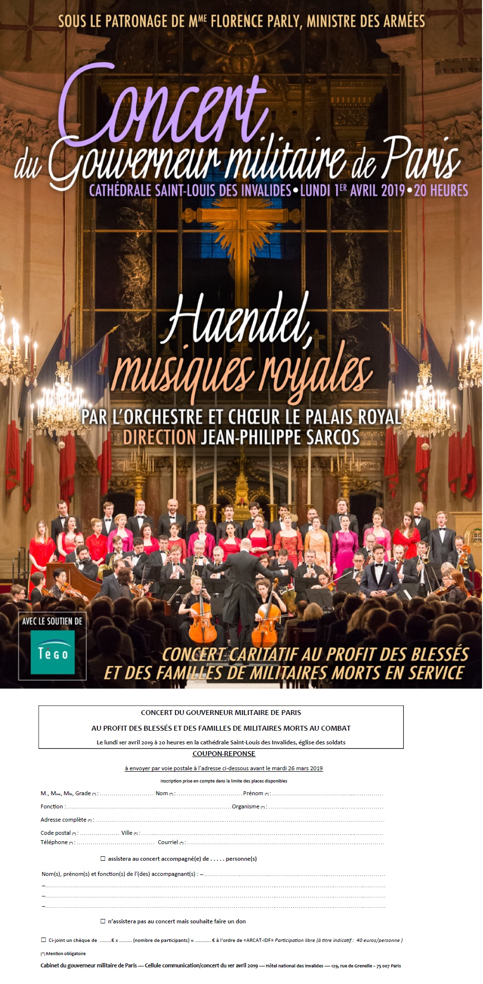 Affiche Concert du Gouverneur Militaire de Paris