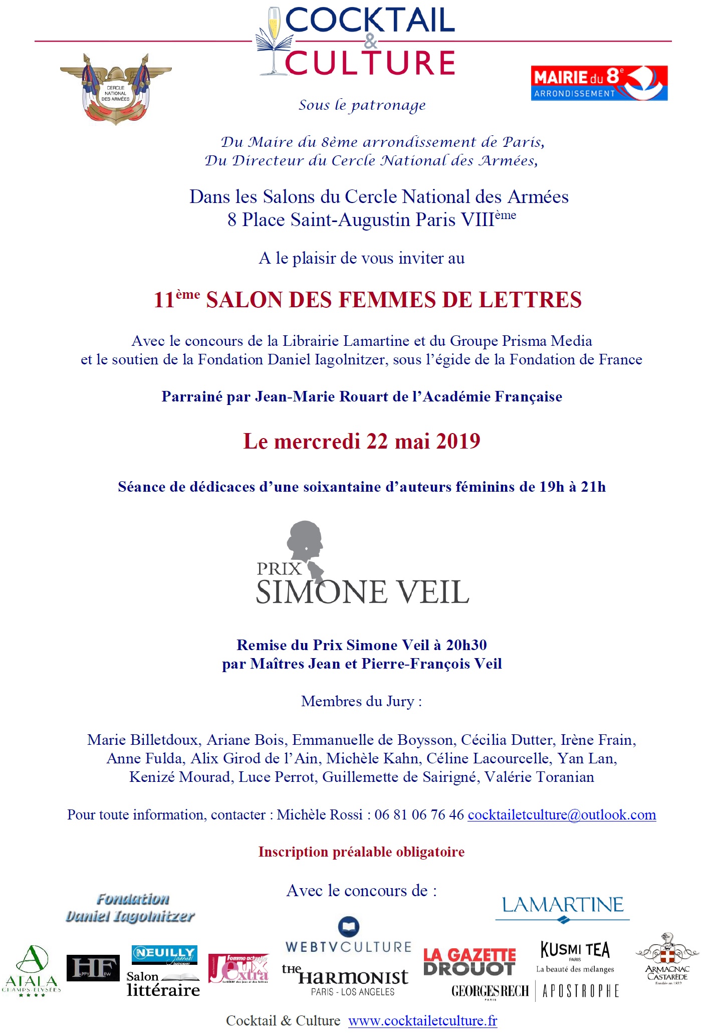 Invitation 11ème Salon des Femmes de Lettres