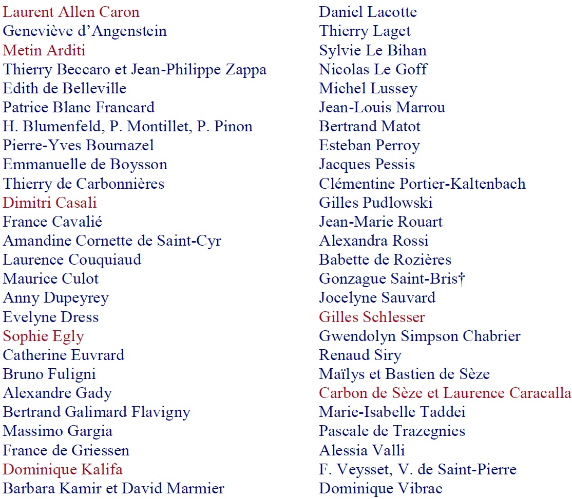 Liste des auteurs présents 2019