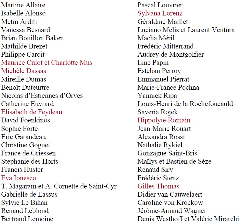 Liste auteurs Fouquet's 2022