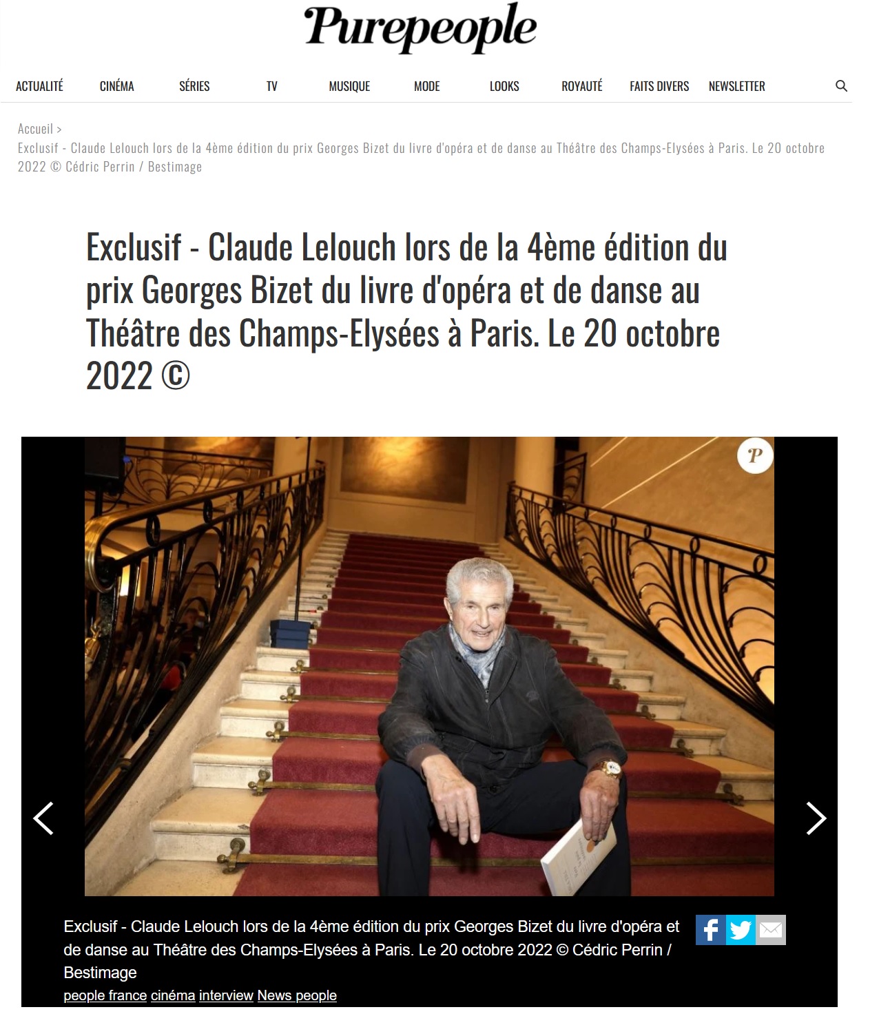 Article Purepeople 4e Prix Georges Bizet 14.11.22