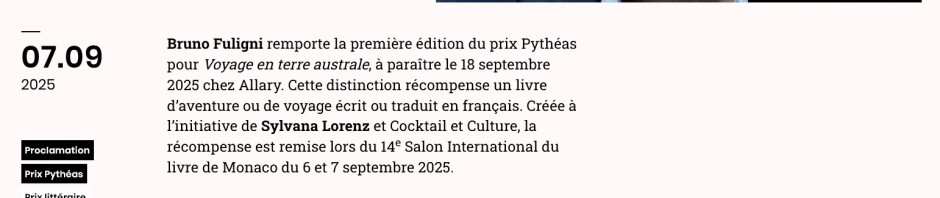 Article Livres Hebdo Prix Pythéas 2025
