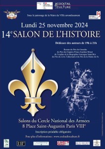 14e Salon de l'Histoire lundi 25 novembre 2024 de 19h à 21h au Cercle National des Armées