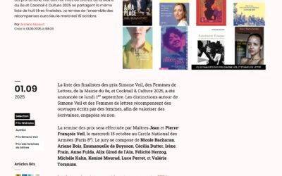 Finalistes Prix Simone Veil, Prix des Femmes de Lettres et Prix Cocktail & Culture 2025