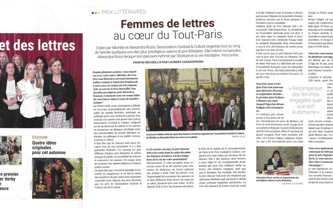 Cocktail & Culture dans Version Femina de novembre 2025