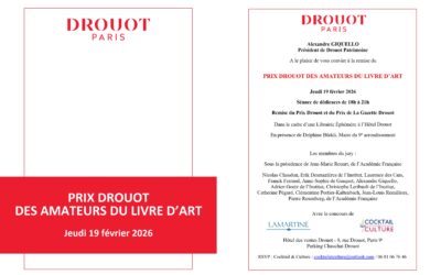 10e Prix Drouot des Amateurs du Livre d’Art et Librairie Ephémère jeudi 19 février 2026 de 18h à 21h à l’Hôtel Drouot